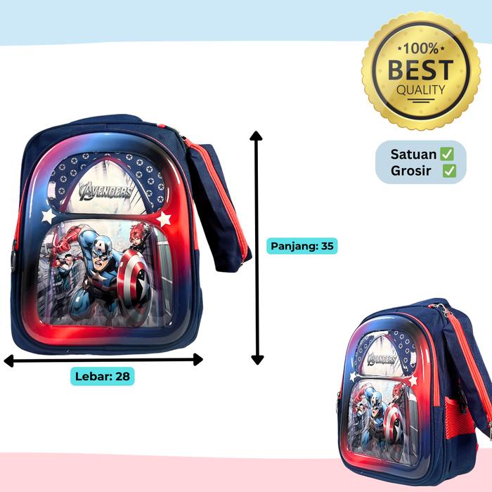 

TERJAMIN ((FREE TEMPAT PENSIL)) RANSEL ANAK TK KARAKTER 3D TAHAN AIR RINGAN LUCU TAS SEKOLAH BONUS