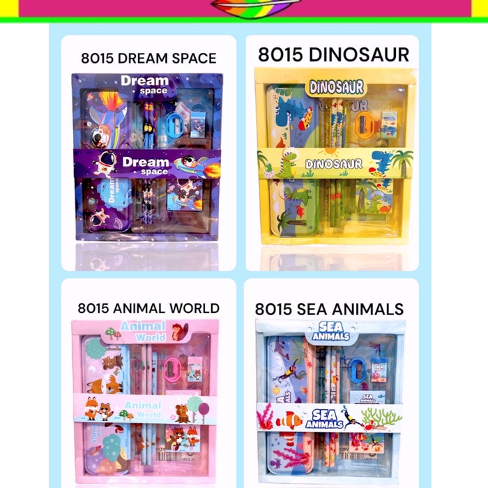 

BERMUTU 5 IN 1 SET PENSIL LUCU KARTUN DINOSAURUS SET ALAT TULIS SEKOLAH MURAH