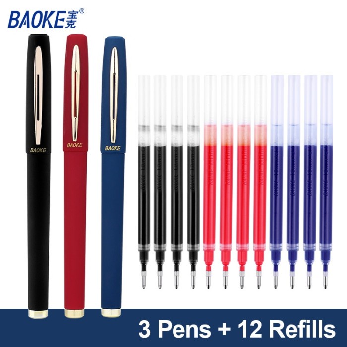 

STOK TERBATAS BAOKE Pulpen Gel Kapasitas Besar 0,5mm/0,7mm/1,0mm Hitam/u/Merah Isi Ulang Tinta Pena