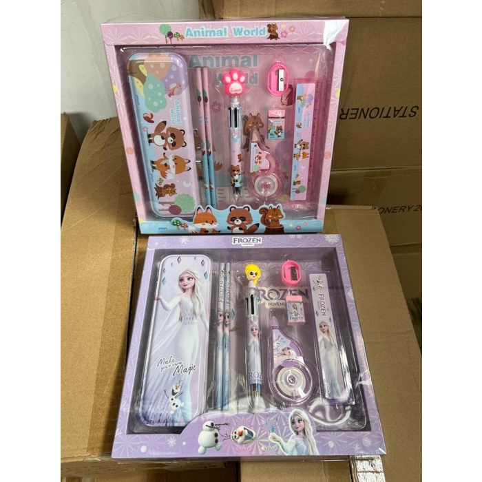 

BERKUALITAS Kotak Pensil Anak Set 7 in 1 Stationery Hadiah Anak Sekolah KARAKTER COWOK Alat Tulis