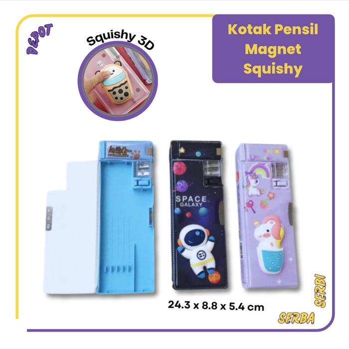 

TERBARU Kotak Tempat Pensil Magnet Kecil Squishy 3D Perlengkapan Sekolah Lucu