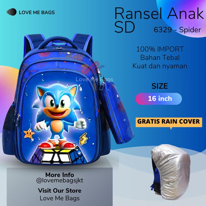 

BIG SALE LMB Tas Ransel Anak Sekolah Laki Laki SD Import Karakter SuperHero Bagian Depan Timbul 6D