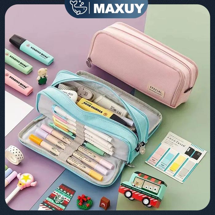 

SPECIAL Kotak Pensil Kapasitas Besar 3 Kompartemen Tas Pena Multifungsi untuk Anak Perempuan