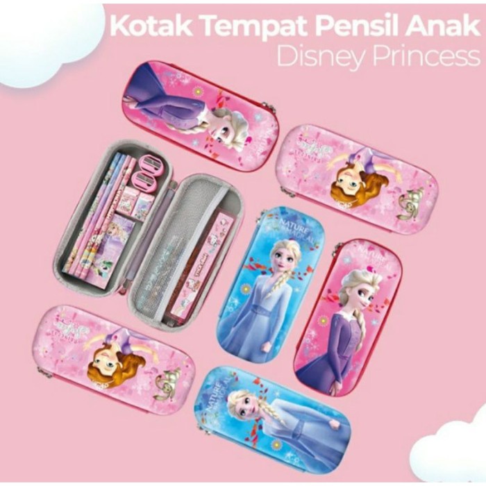 

BERKUALITAS Kotak Tempat Pensil Anak Perempuan Princess Putri Sekolah PAUD TK SD