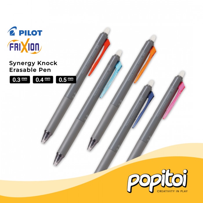 

PROMO! Pilot Frixion Synergy Knock Erasable Gel Pen 0.3 0.4 0.5 mm Pulpen Tinta Bisa Dihapus