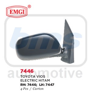 Spion Emgi Toyota Vios / Limo 2002 - 2007 Hitam Elektrik Rh