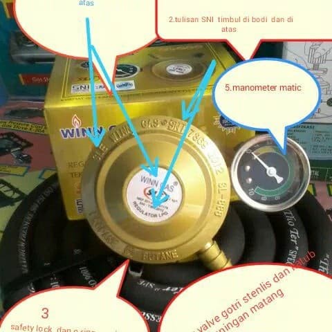 :=:=:=:=] Regulator LPG otomatis SLE (sekring lisensi LPG)+selang