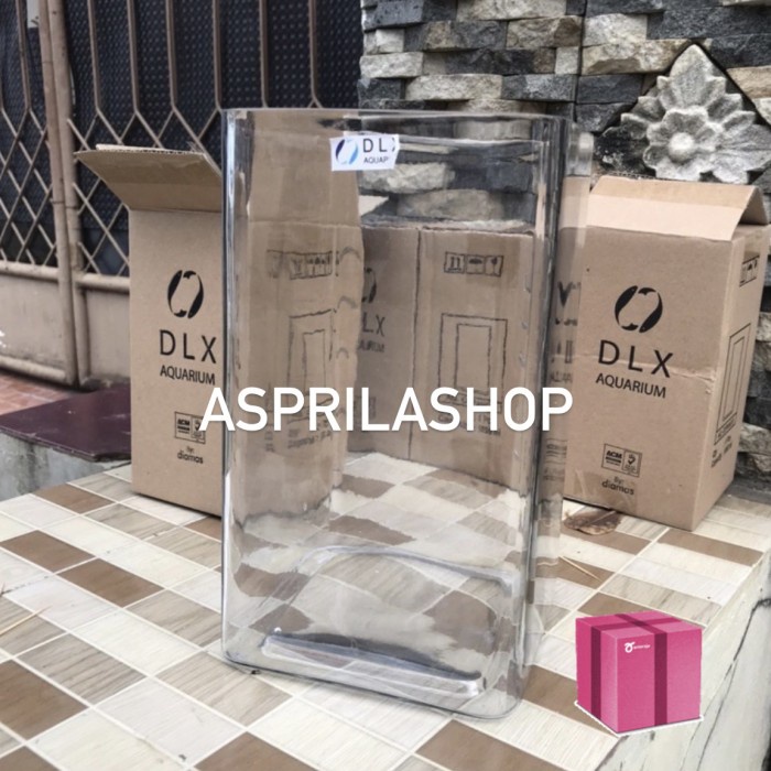 pot bunga kotak kaca tinggi 24cm kaca tebal vas bunga EKSPEDISI