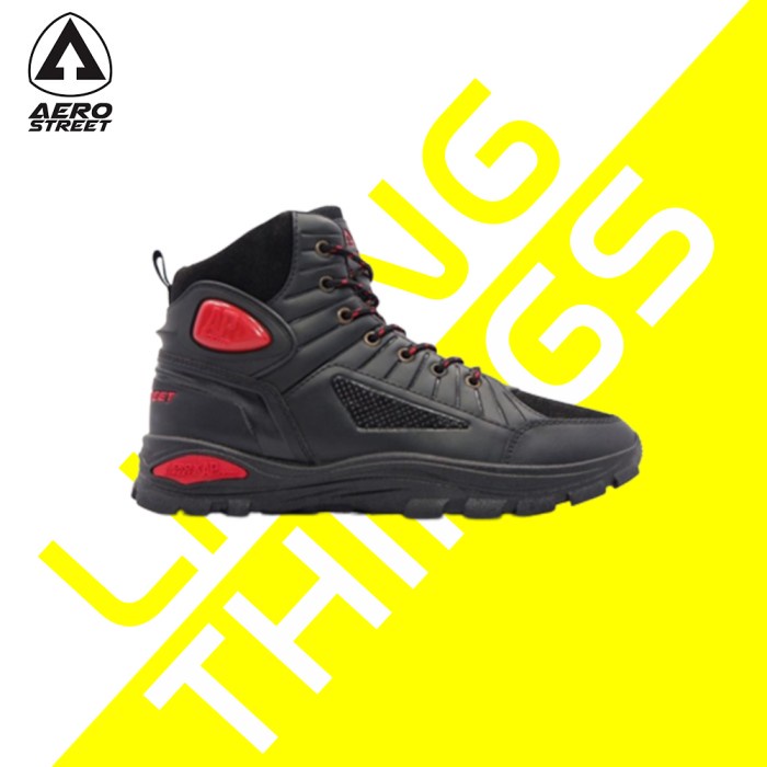 Aerostreet x AP Boots Aeromoto Hitam - Sepatu Outdoor Touring Motor