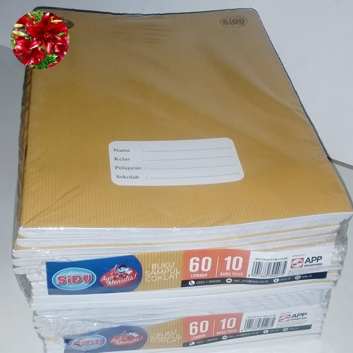 

Buku Tulis Sidu Sampul Coklat 60 Lembar Pack Isi 10 Buku
