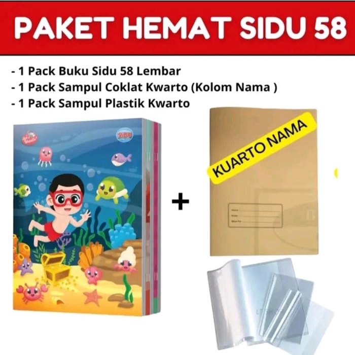 

Paket Buku Sidu 58 Lembar/ Kiky +Sampul Coklat+ Sampul Bening Paper