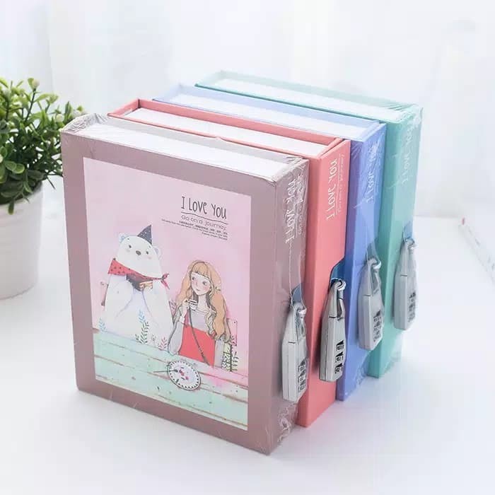 

Buku Diary / Notebook Kreatif Dengan Password + Gembok Hati