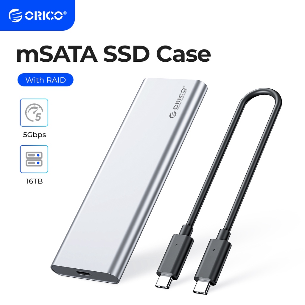 ARTA 2 Bay mSATA SSD Case Type-C USB3.1 10Gbps Gen2 mSATA SDD Support Raid 0 PM 4TB Max Compatible w