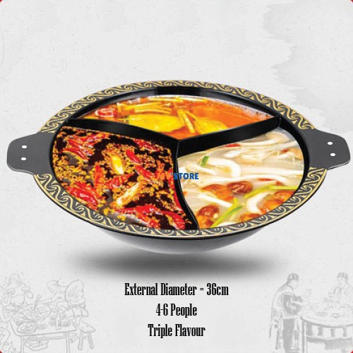 PANCI HOTPOT 3 RASA NAGA SHABU SHABU STEAMBOAT HITAM MERAH EMAS RESTO