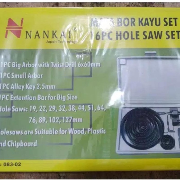 MATA BOR KAYU BULAT ISI 16 PCS / HOLE SAW SET