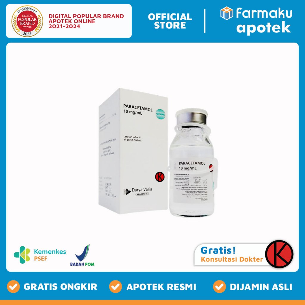 Paracetamol 10 mg/ml Infus 100 ml Darya - BHL