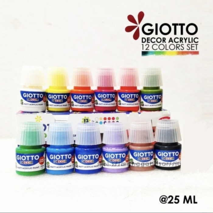 

Cat Akrilik Giotto Decor Acrylic Paint Set 12 Warna 25Ml Original