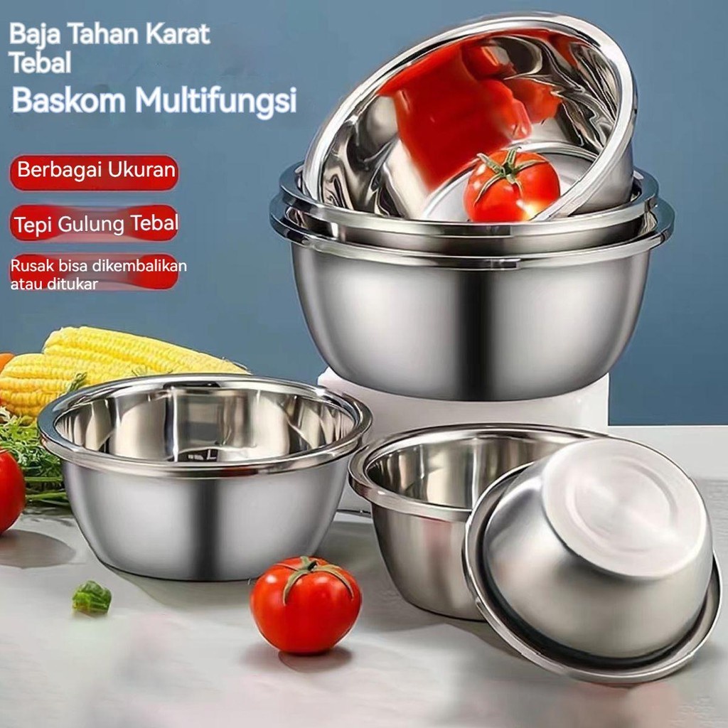 Promo Super (Baskom) Cod Stainless Steel Baskom Set, Baskom Makanan Stainless Steel,Baskom Pencuci