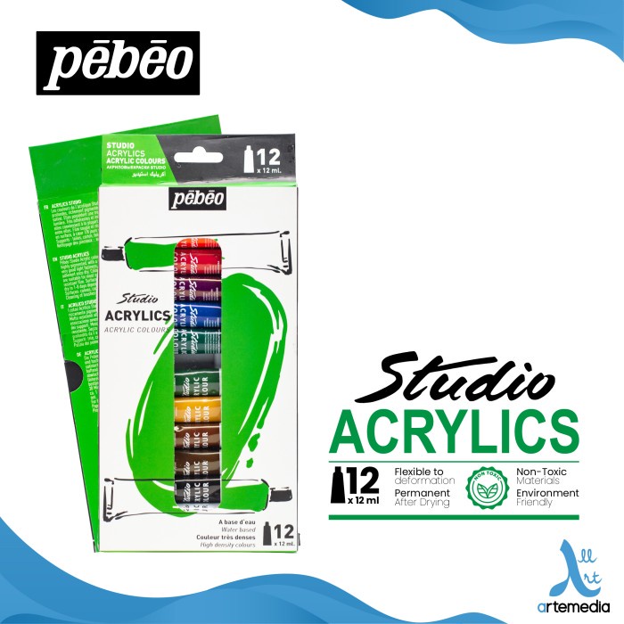 

Sale Cat Akrilik Pebeo Studio Acrylic Paint 12X12Ml Tube Set