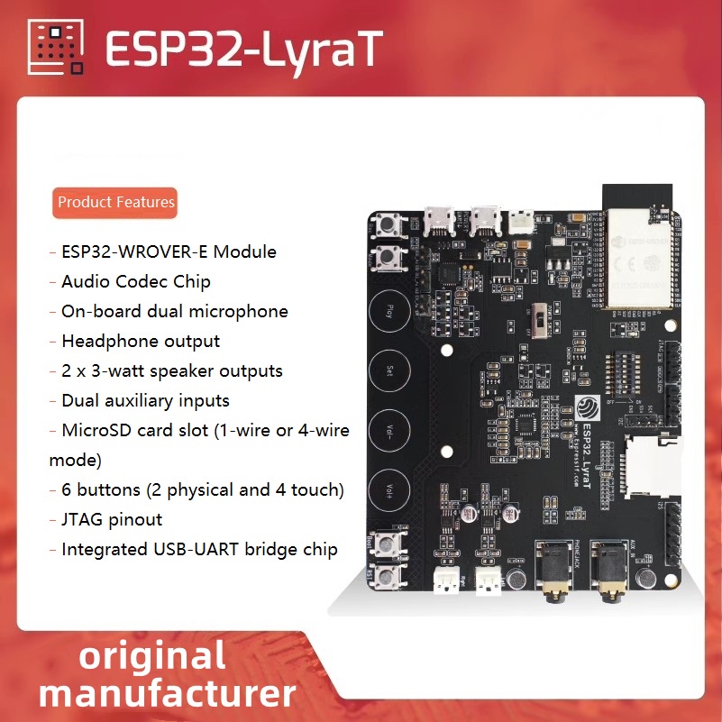 MEPI Espressif ESP32-LyraT/ESP32-LyraT-Mini Audio Development Board with ESP32-WROVER-E Module