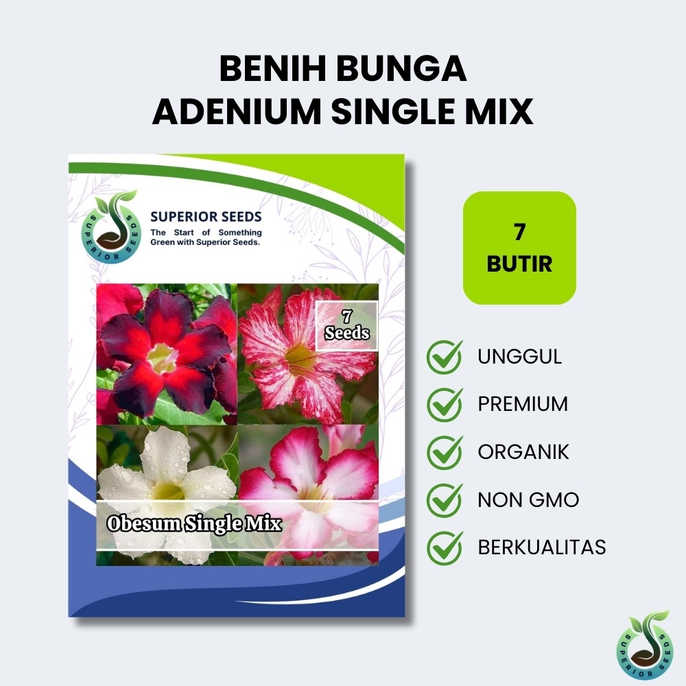 Biji Benih Bunga Adenium Single Mix (Superior Seeds)
