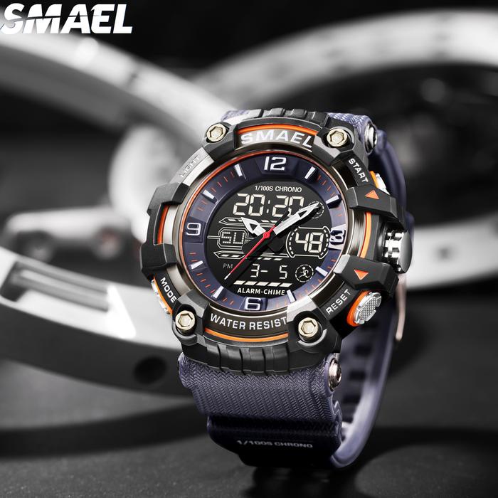 Jam Tangan Sport Analog Digital Pria Wanita Merk SMAEL 8089