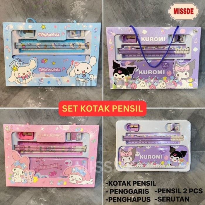 

SET ALAT TULIS / SET TULIS KOTAK PENSIL/ SET TULIS CRAYON / KOTAK PENSIL SANRIO / ALAT TULIS ANAK /