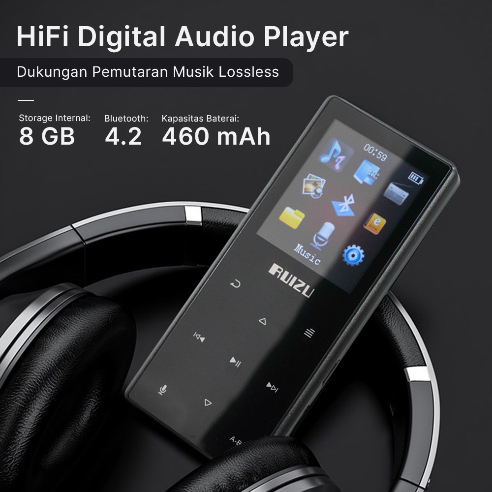 RUIZU HiFi Digital Audio Player DAP MP3 Player Bluetooth 8GB