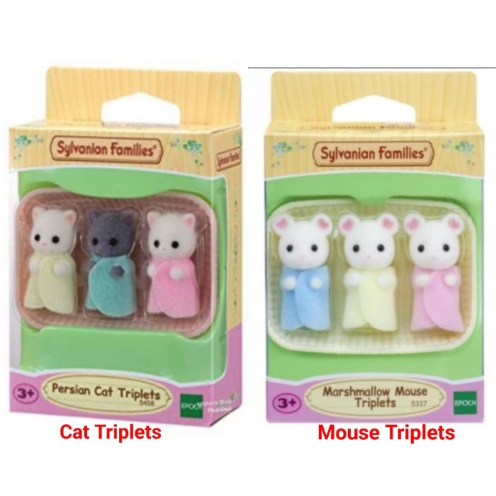 Boneka Sylvanian Families Persian Cat Kucing Triplets 3 Figure 5458