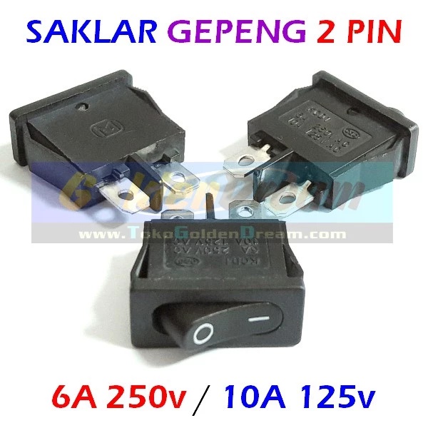 Saklar Gepeng Kecil 2 Pin Tanpa Lampu Flat Rocker Switch On Off Pipih Saklar Lampu Kecil Murah