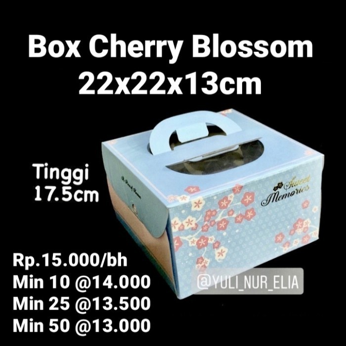 

Flashshow Box Handle 22x22x13cm Motif Cherry Blossom Biru