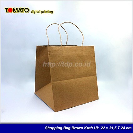 

Flashshow Paper Bag Shopping Bag Tas Kertas Brown Kraft Ukuran 22 x 21,5 T 24 Cm