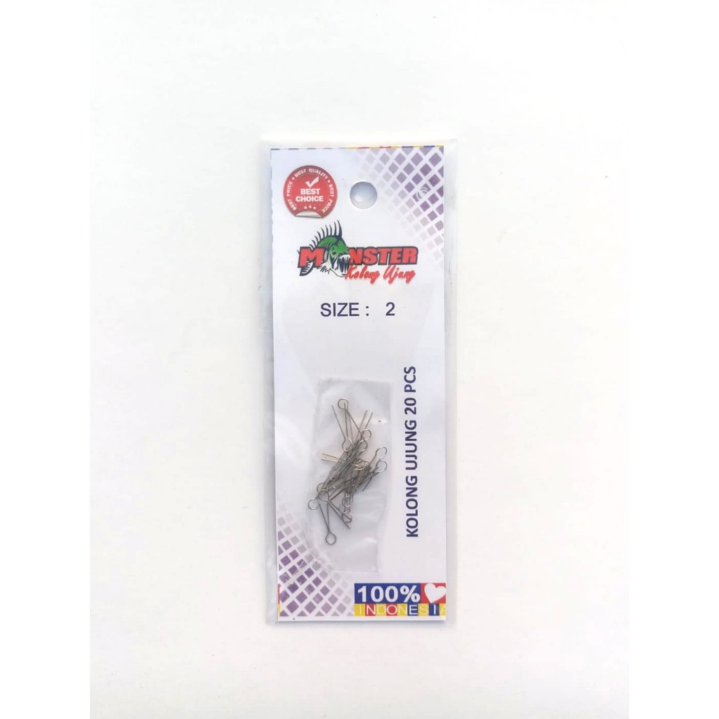 kolong kawat 20 pcs untuk ujung joran  / tegek bahan neklin hard ( tidak mudah peyok ) eter eter ete