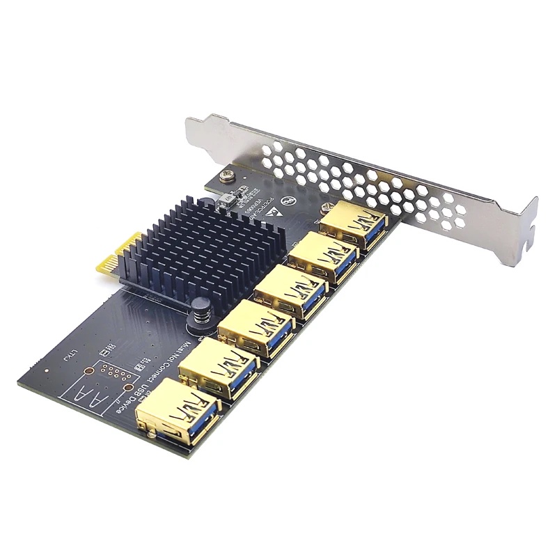 MCC Riser PCIE 1 To 6 Slot PCI Express Multiplier Riser Card Adapter USB3.0 PCIE X1 To X16 Extender 