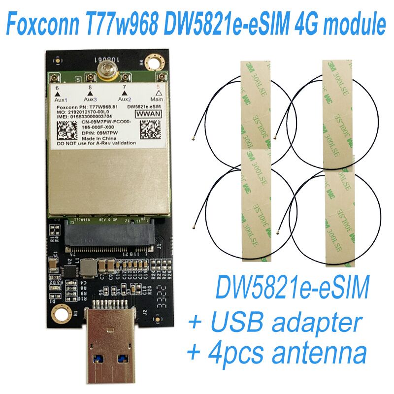 MCC T77W968 For Dell DW5821e- sSIM LTE Cat16 4G WWAN Card Module for Lattitude 5420 5424 7424 Rugged
