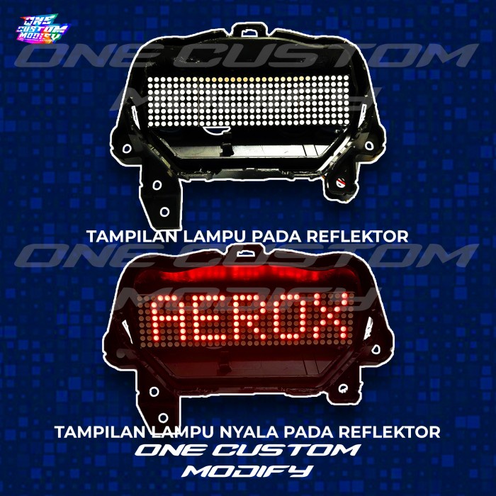 Stoplamp Running Text Animasi Aerox 155 New Connected Lampu LED Rem Belakang Modifikasi Variasi