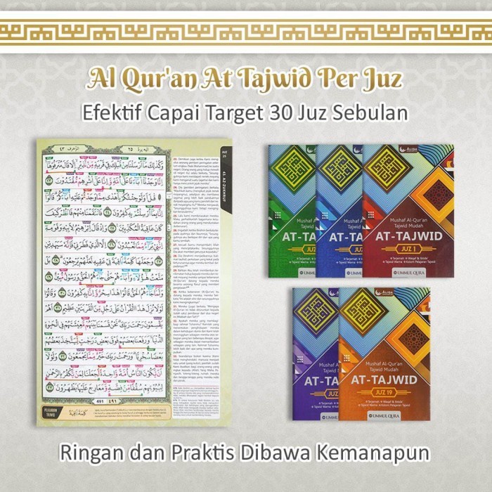 AL-QUR'AN AT-TAJWID ALIQA PER JUZ SPONSOR USTADZ HANAN ATTAKI TERBARU KODE 1370