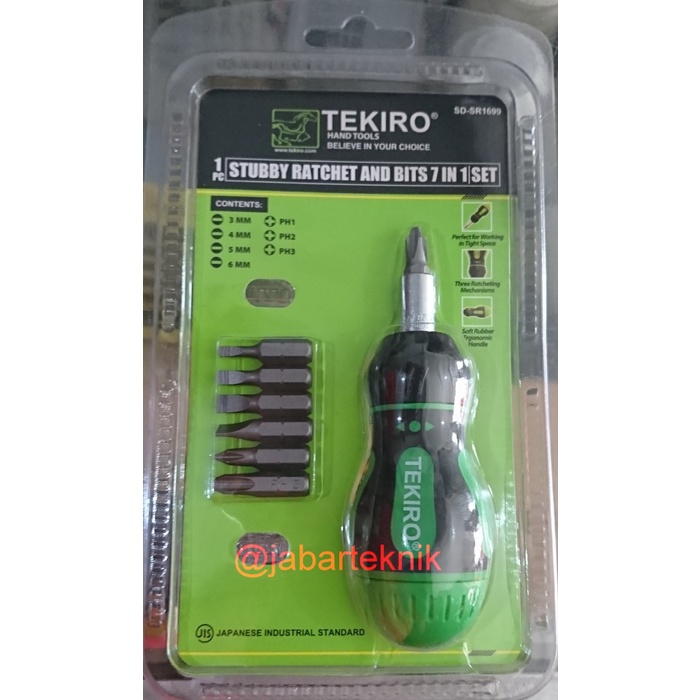 TEKIRO OBENG RACHET SET 7 IN 1 OBENG CEBOL - Bev