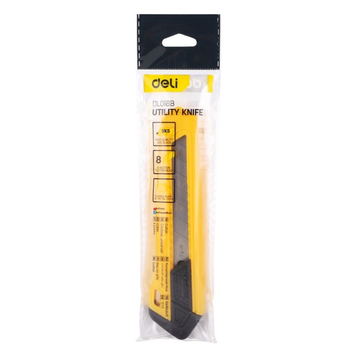 

Pisau Cutter Baja 18mm Deli SK5 Kunci Manual Perkakas EDL018B - Bev