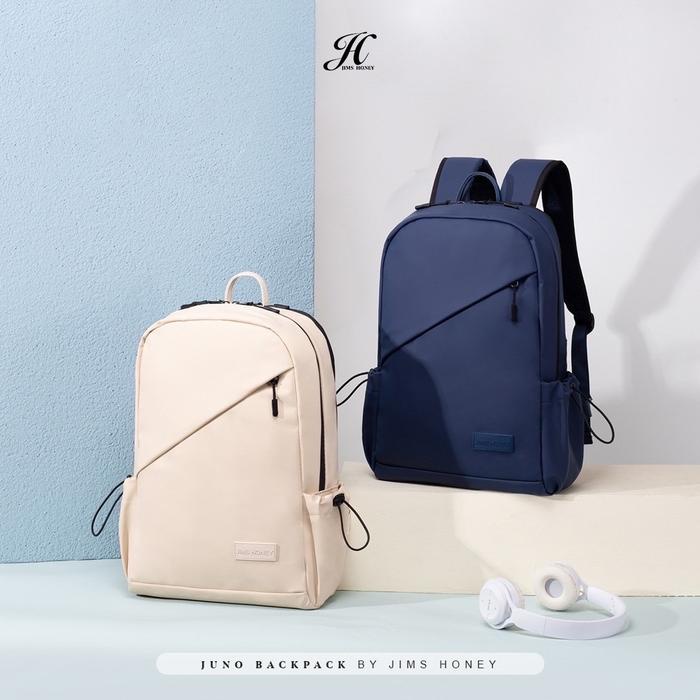 JIMS HONEY TAS RANSEL UNISEX JUNO BACKPACK READY SURABAYA BISA COD Kulit PU Polos Hitam Navy