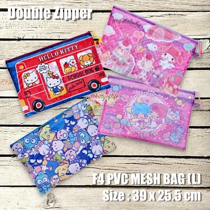 

F4 Zipper Mesh Bag Large Sanrio Original