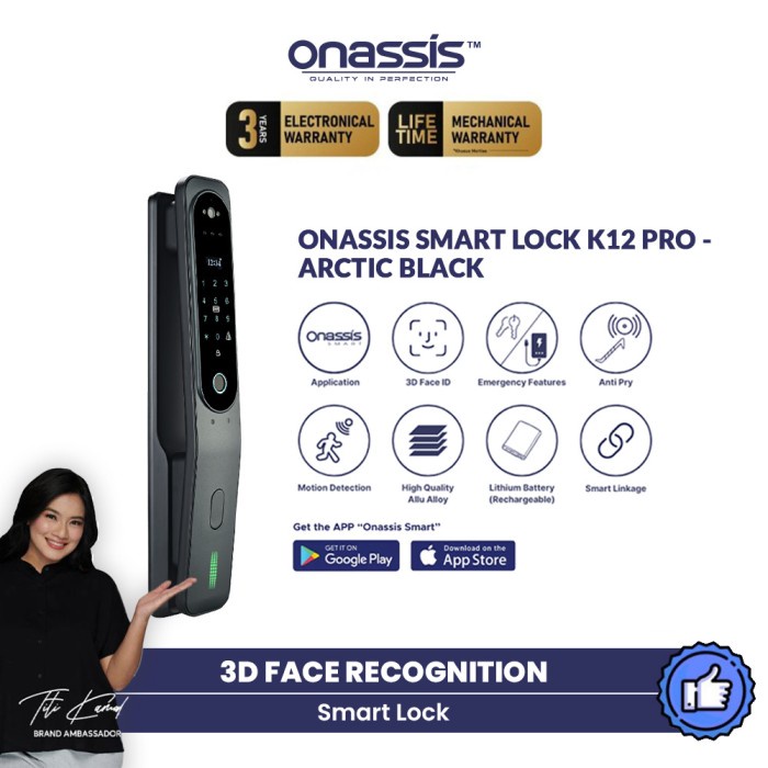ONASSIS SMART LOCK K12 PRO 3D FACE RECOGNITION