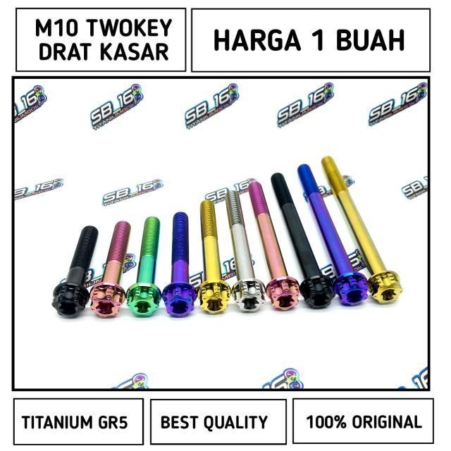M10 TWOKEY DRAT 1.5P (KASAR) TITANIUM GR5 (DRAT14) PANJANG