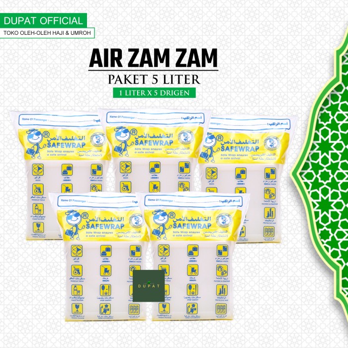 

Air Zam Zam 5 Liter Asli Original / Zamzam 5 Liter ( 1 Liter X 5 Pcs )