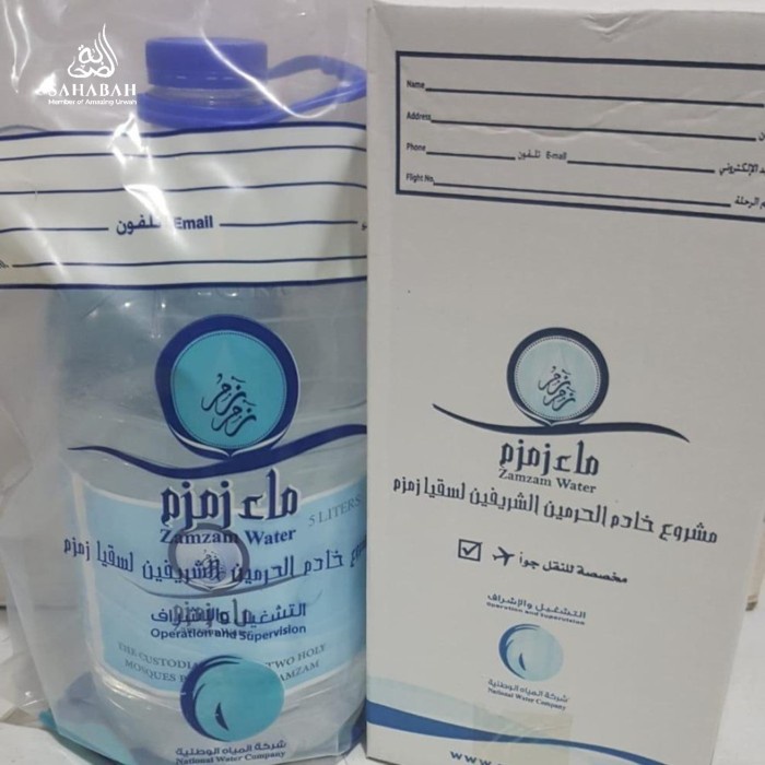 

Air Zamzam 5 Liter Asli Original/Air Zam Zam Galon/Zamzam Oleh2 Haji