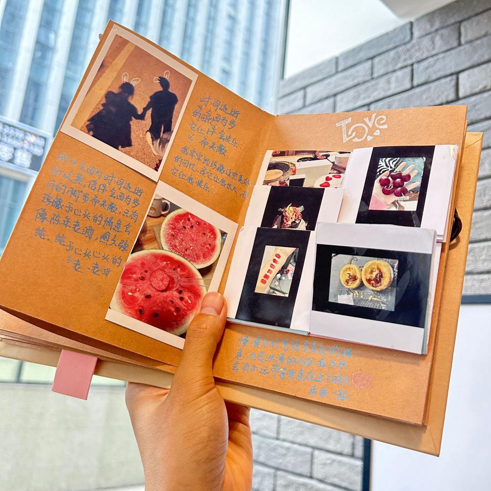 

Accordion Photo Album Stretchable Kraft Paper Scrapbook Folding DIY Souvenir Book Scrapbook Album
