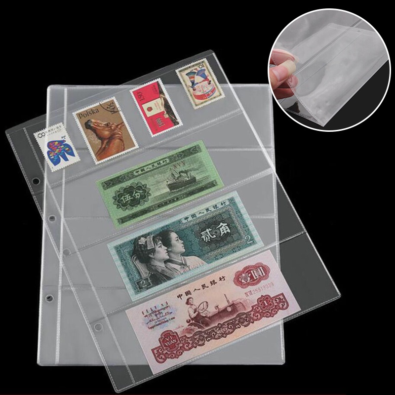 

10pcs Paper Money Page Protector Banknotes Collector Currency Album Sleeves PVC Transparent Bill