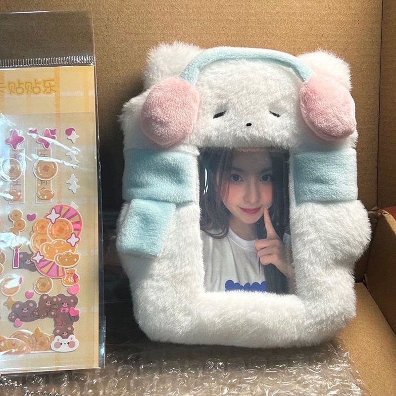 

Cute Plush Card Set Korean Ins Meal Card Photo Hanger Display Kpop Photo Card Holder Small Card
