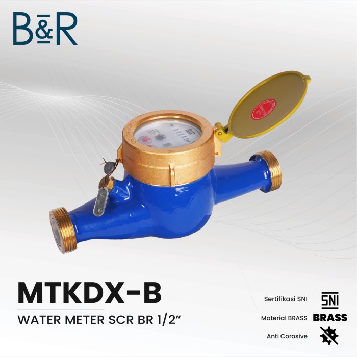 B&R Water Meter / Meteran Air / Flow Air Bersih MTKDX(B) 1/2 In