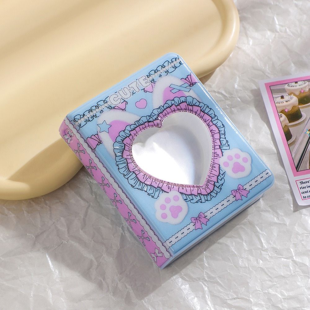 

Original INS Cat Ear Photo Album Cute PVC Love Hollow Storage Album Waterproof Cartoon Photo Album